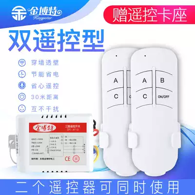 Double remote control lamps two-way three-way remote control switch 220V digital controller wireless remote control segment switch