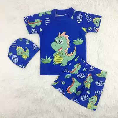 Children's swimsuit boys, small and middle children, two-piece swimsuit baby baby sunscreen swimming trunks set swimming equipment