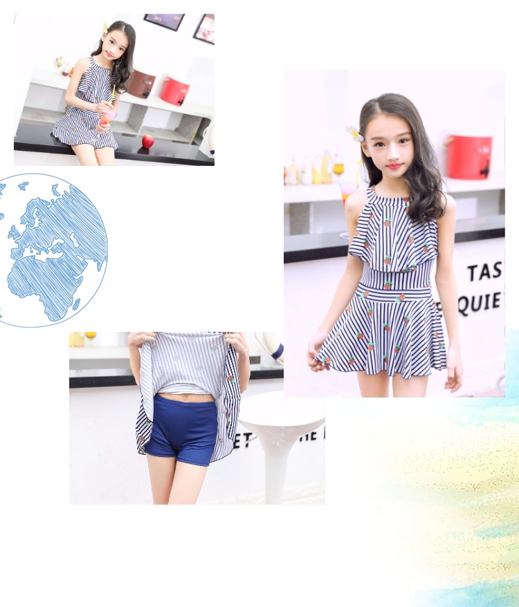 Áo tắm trẻ em gái công chúa váy chia áo tắm cô gái bé dễ thương bảo thủ Boxer Swimsuit Set quần bơi cho bé trai