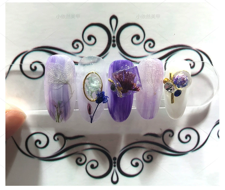 Trang sức móng tay mới 3d Thực sự khô Cánh hoa lớn Hoa vĩnh cửu Hoa nhỏ Hoa cúc Lá khô Bộ dụng cụ làm móng - Công cụ Nail