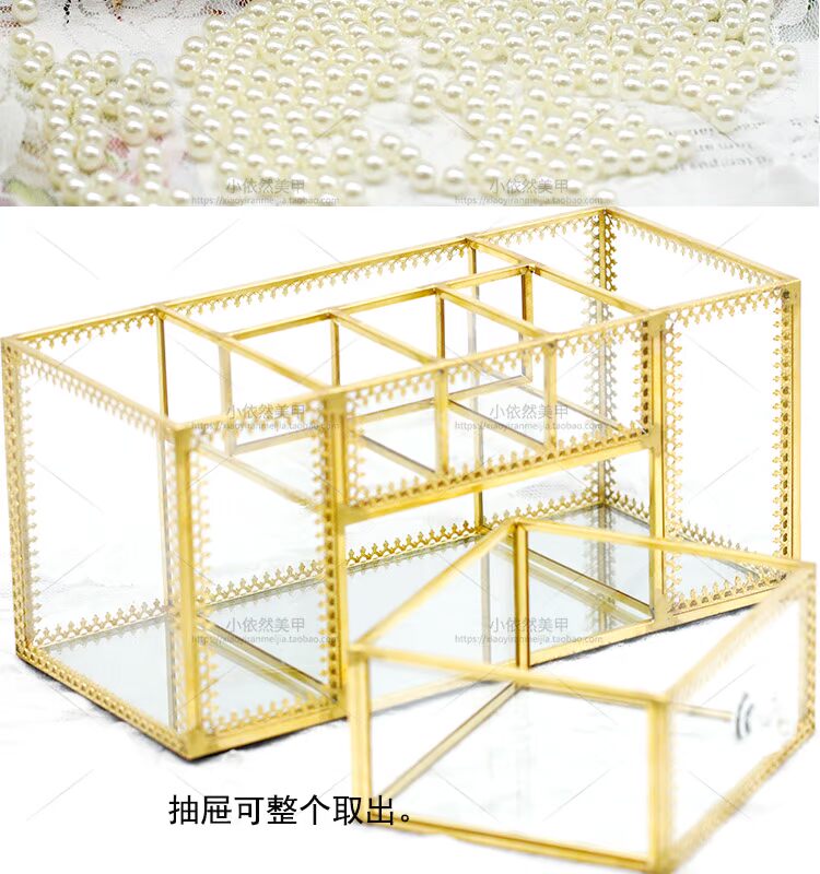 Net móng tay móng tay màu đỏ lưu trữ hộp hoàn thiện hộp nhiều lớp ngăn kéo lưu trữ giá thợ làm móng máy tính để bàn công cụ đặc biệt - Công cụ Nail trọn bộ dụng cụ làm nail
