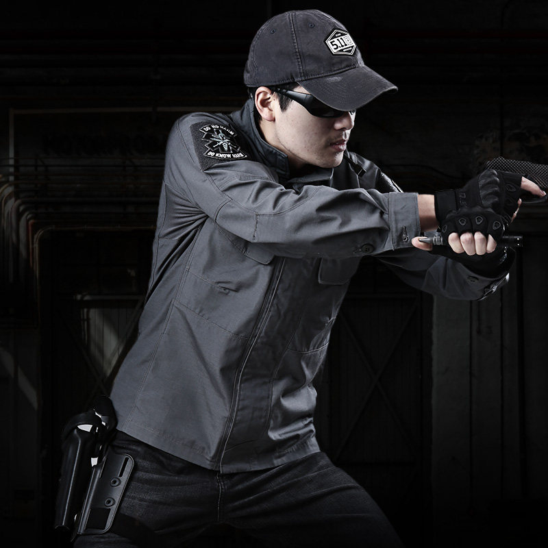 cqb military fan combat training clothing agent tactical jacket spring and autumn thin top Camouflage men's stand-up collar windproof jacket