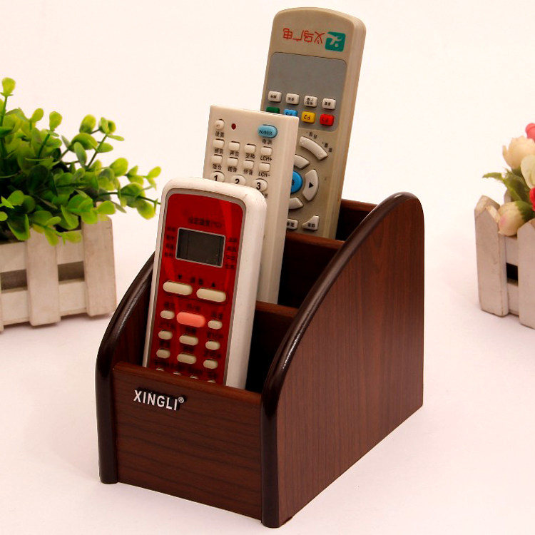 Living room home desktop wooden remote control containing box
