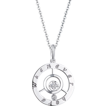 Lukfook Jewelry Whenever Here Time and Space Series 18K Gold Diamond Necklace Pendant Diamond Without Chain N090