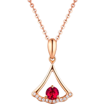 Lukfook Jewelry Small Skirt Ruby Pendant Womens Glossy 18k Gold Diamond Pendant Pricing G28DSKP0001R