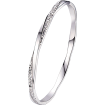Lukfook Jewelry Broken Ice Platinum Bracelet Pt950 Womens Glossy Solid Platinum Bracelet Priced G07TBPB0017