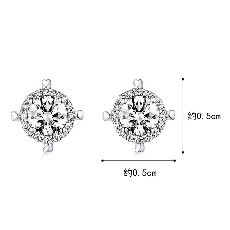 【测试，请勿下单，不发货】六福珠宝爱很美系列18K金钻石耳钉耳环耳饰婚嫁女款LB30044