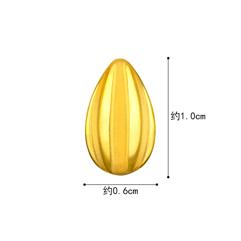  六福珠宝金大米猫瓶黄金摆件足金瓜子粒小金豆子定价L01A1TBA0003 