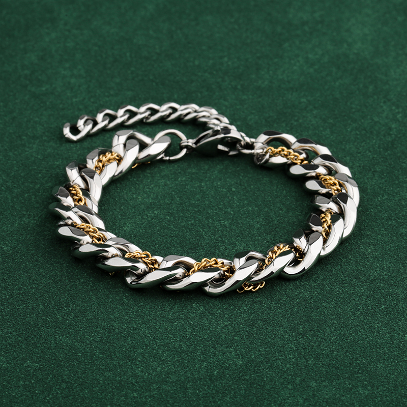 Unique and Distinctive Cuban Bracelet for Men, Trendy and Versatile, Hip-Hop American High Street Accessory, Men's Titanium Steel Bracelet