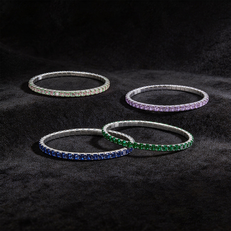 Delicate Full-Diamond Elastic Rope Zircon Tennis Bracelet, Unisex Light Luxury Jewelry, Sporty Style Couple Chain for Stacking Delicate Full-Diamond Elastic Rope Zircon Tennis Bracelet, Unisex Light Luxury Jewelry, Sporty Style Couple Chain for Stacking