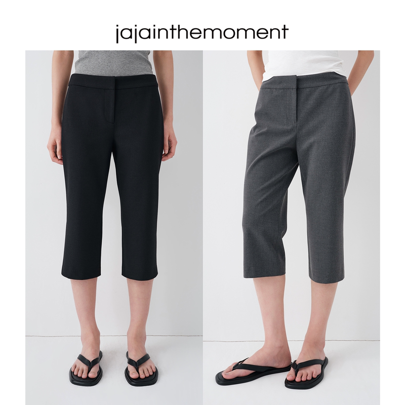 Jaja Classic Stretchy Retro Slimming Low-Waist Cropped Holiday-Style Capri Casual Pants Tr020011