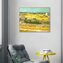 Living room decoration painting world famous painting Van Gogh harvest oil painting simple restaurant meter box wall painting porch soft mural