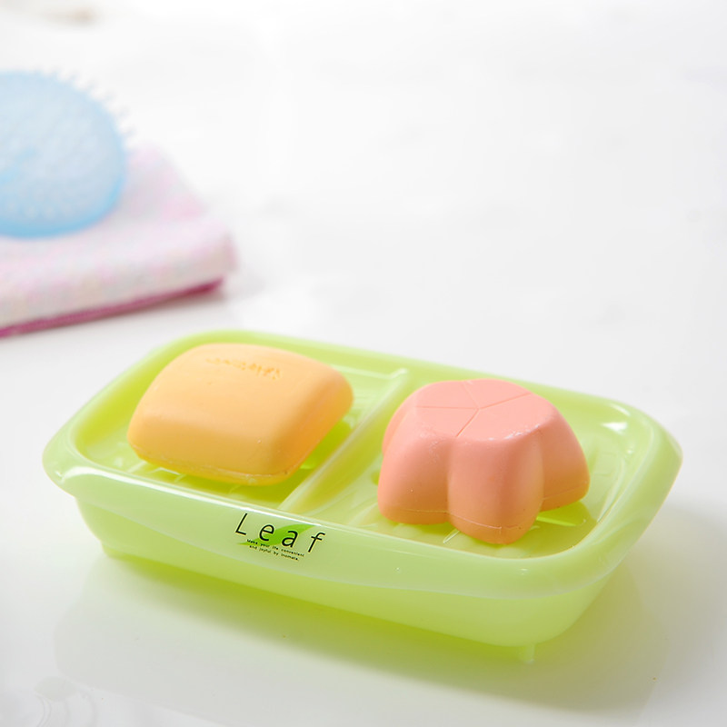 Japan Import Double Layer Soap Box Double G Soap Box Drain Creative Soap Rack Bathroom Plastic Bathroom Soap Box