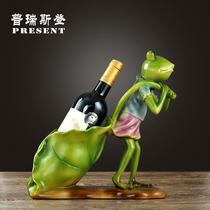 Wine rack frog desktop decoration Zhaocai home practical red wine bracket to give gifts decorations porch small ornaments