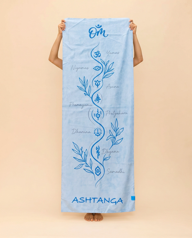Mudra Mantra Original Printed Non-Slip Yoga Mat with Eight Towel Strips, Sweat-Absorbent, Quick-Drying, Thin and Non-Slip for Fitness Mudra Mantra Original Printed Non-Slip Yoga Mat with Eight Towel Strips, Sweat-Absorbent, Quick-Drying, Thin and Non-Slip for Fitness