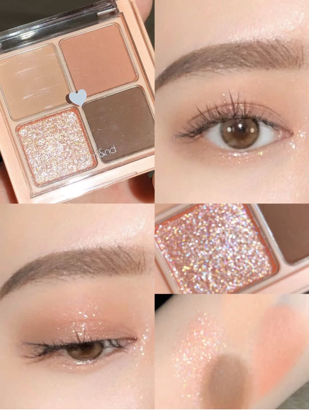 ins whisper Korea romaand four color eye shadow pan sparkling pearls waterproof geoid daily makeup eye shadow