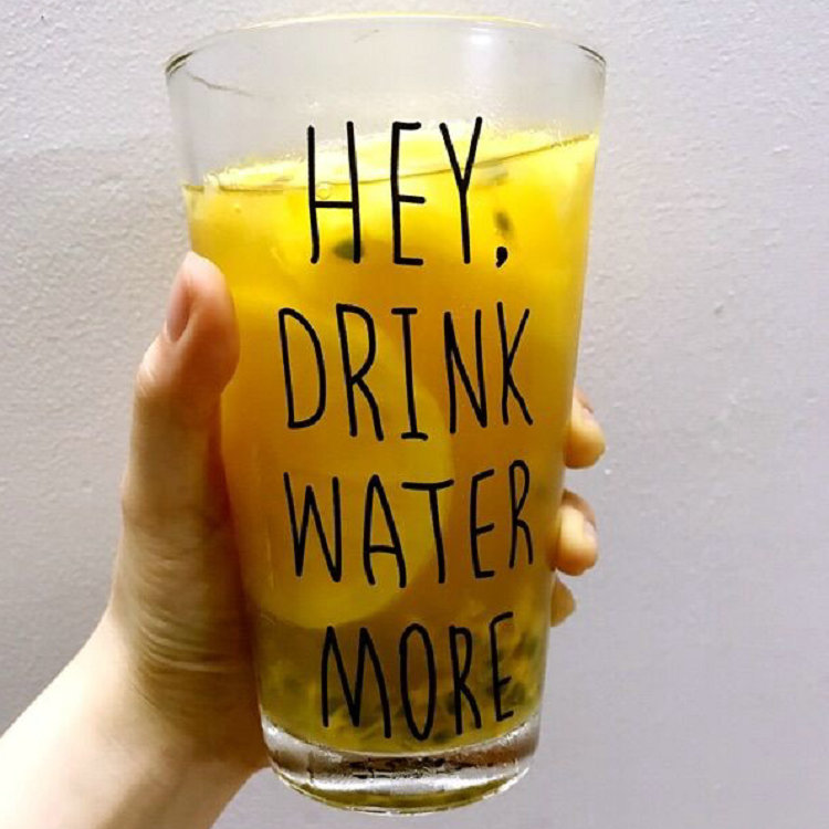 Iketo Alphabet Glass Drinking Water Cup Home Milk Breakfast Cup Juice Cold Drinks Cup Milk Tea Shop Dining Room Coffee Cup