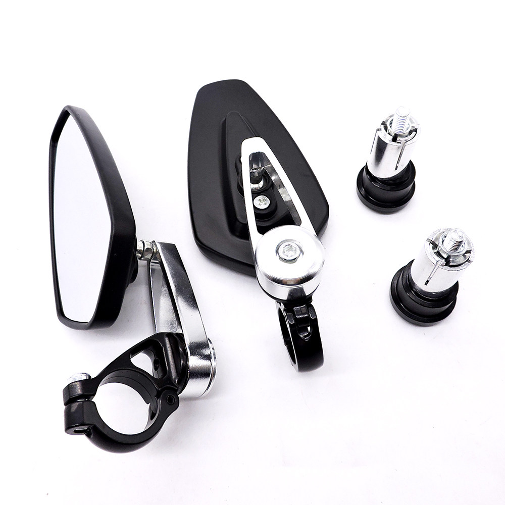Motorcycle Sports Car Aluminum Alloy Handlebar Mirror Reflector Electric Vehicle Modification Universal Longjia V Cafe Racer Rearview Mirror