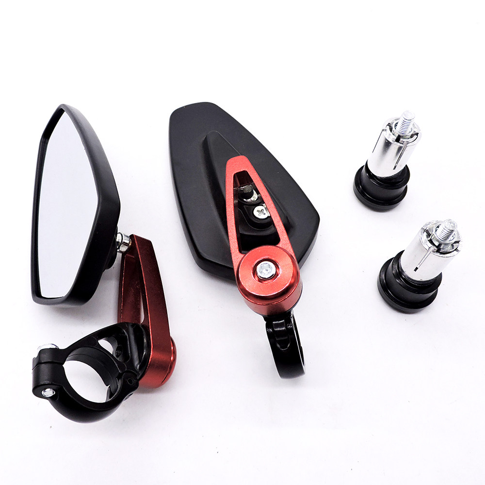 Motorcycle Sports Car Aluminum Alloy Handlebar Mirror Reflector Electric Vehicle Modification Universal Longjia V Cafe Racer Rearview Mirror
