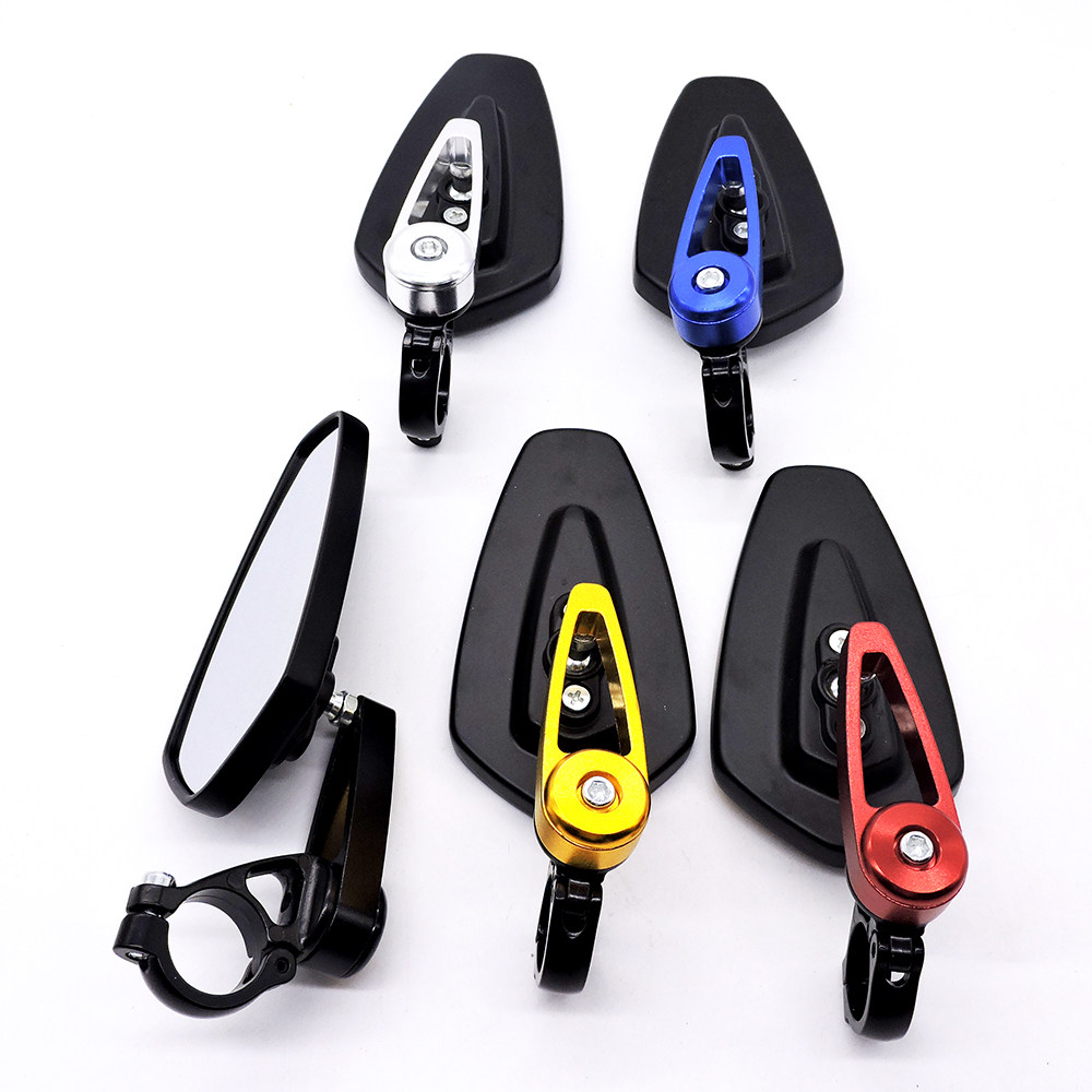 Motorcycle Sports Car Aluminum Alloy Handlebar Mirror Reflector Electric Vehicle Modification Universal Longjia V Cafe Racer Rearview Mirror