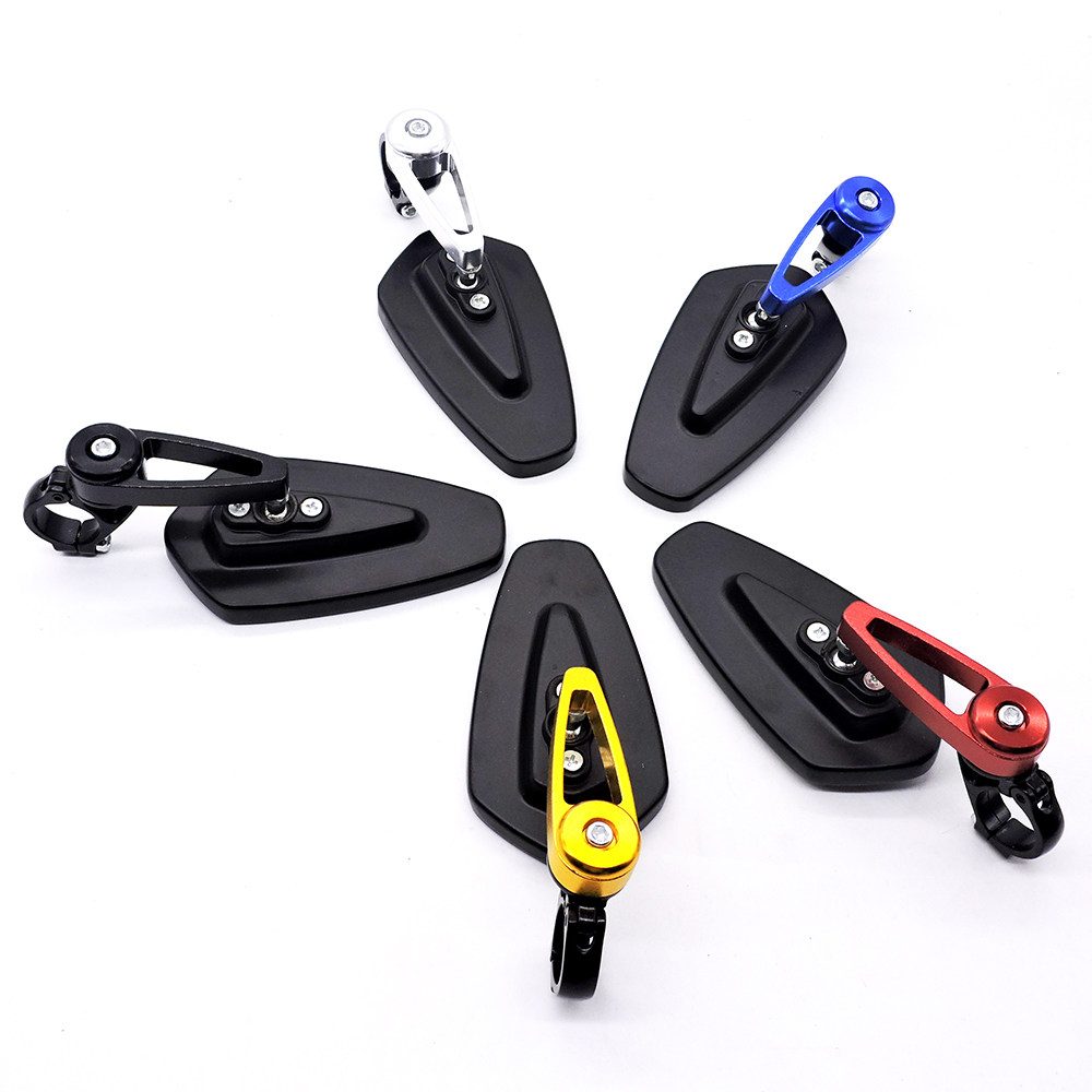 Motorcycle Sports Car Aluminum Alloy Handlebar Mirror Reflector Electric Vehicle Modification Universal Longjia V Cafe Racer Rearview Mirror