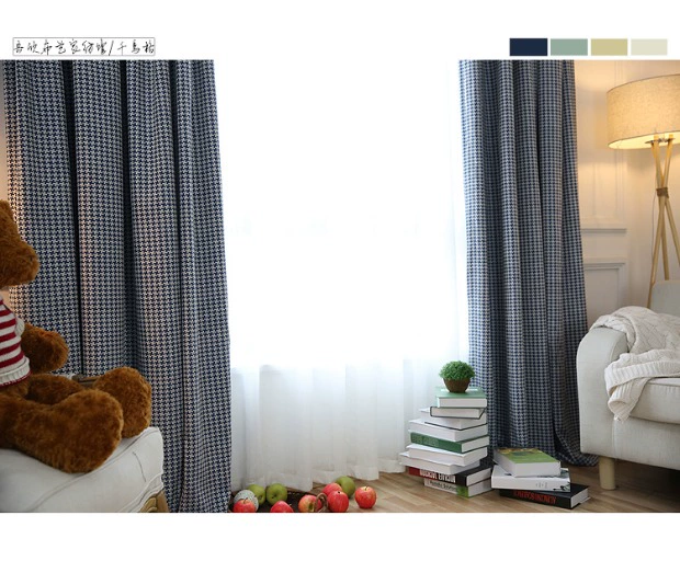 Màu xanh mới Rèm cửa Trung Quốc Phong cách Mỹ Phòng khách Bắc Âu Phòng ngủ Bay Window Hoàn thành Sản phẩm Tùy chỉnh Hiện đại Đơn giản Jacquard Retro - Phụ kiện rèm cửa phụ kiện rèm