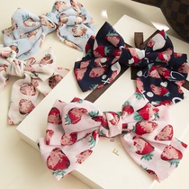 South Korea new girl with large three-layer chiffon bow hairclip cute children spring clip top clip hair accessories