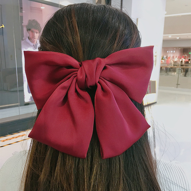 fj279 large butterfly knot hair clip wine red color Japanese ensemble Korean Academy silk satin Korean version lolita spring hairpin haircut