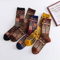 MISSKING1983 autumn and winter socks Four Seasons socks women socks double needle double road letter medium socks tide socks