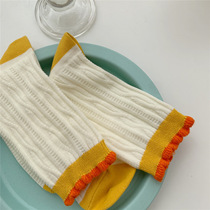 IOULOR2021 new bubble mouth socks women Spring Summer hemp pattern pile socks women Japanese two color tide socks