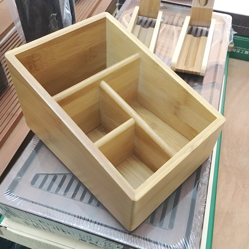 Remote control bamboo storage box living room coffee table storage shelf creative bamboo desk surface finishing storage box