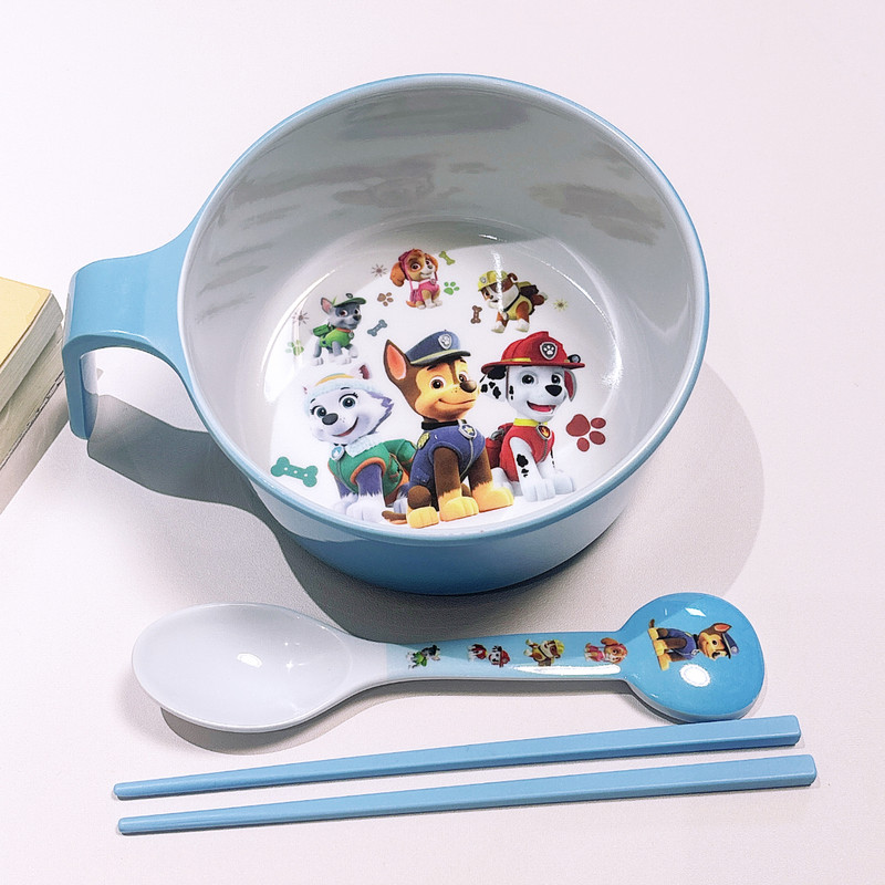 New Paw Patrol Student Tableware Cartoon Cute Household Anti-Fall and Anti-Scald Children's Dinner Plate Bowl Spoon Cup Chopsticks Plate