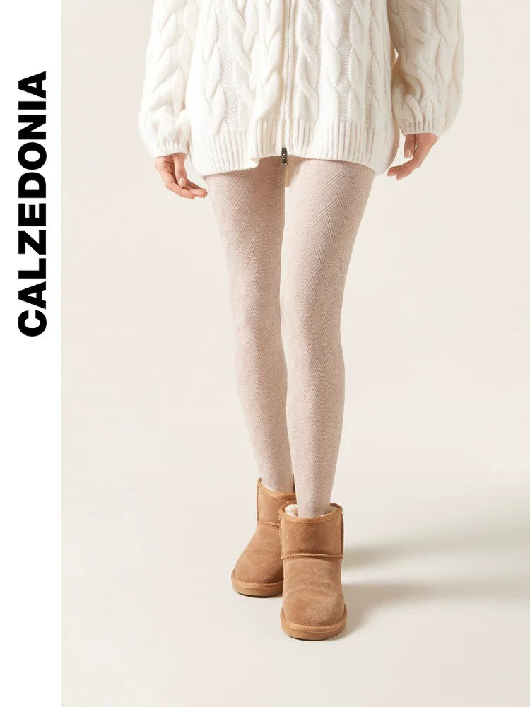 колготки / чулки дна calzedonia24秋冬新女保暖舒适菱形含羊绒裤袜modc2096
