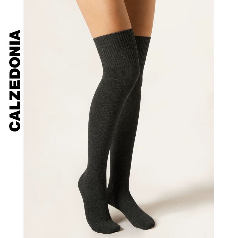 колготки / чулки дна calzedonia25秋冬新女含7%山羊绒保暖过膝袜jk袜长筒袜dl0404