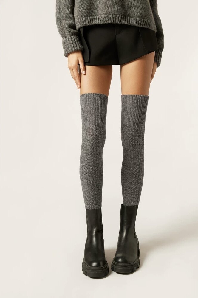 колготки / чулки дна calzedonia25秋冬新女含7%山羊绒保暖过膝袜jk袜长筒袜dl0404