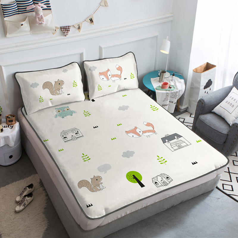 Ice dây mat có thể gập máy giặt rửa Tencel đứng về phía ba mảnh mat mùa hè máy lạnh Ruanxi - Thảm mùa hè đệm nước chống loét