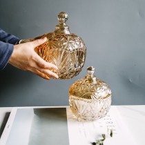  Creative wedding glass colorful candy cans European style snack cans Coffee table sugar cans gifts