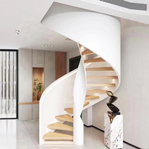 Villa mansion artistic shape overall indoor staircase spiral spiral staircase curved steel plate glass home staircase