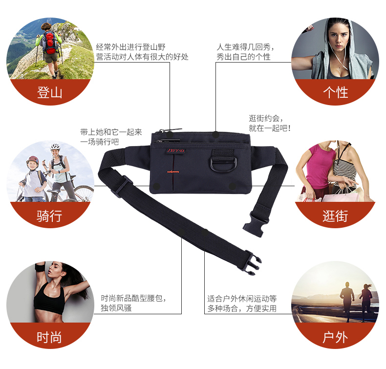 Túi thể thao nam đa chức năng ví di động vải bố nữ thời trang mới túi chống nước mini đa chức năng túi đeo hông nam the thao