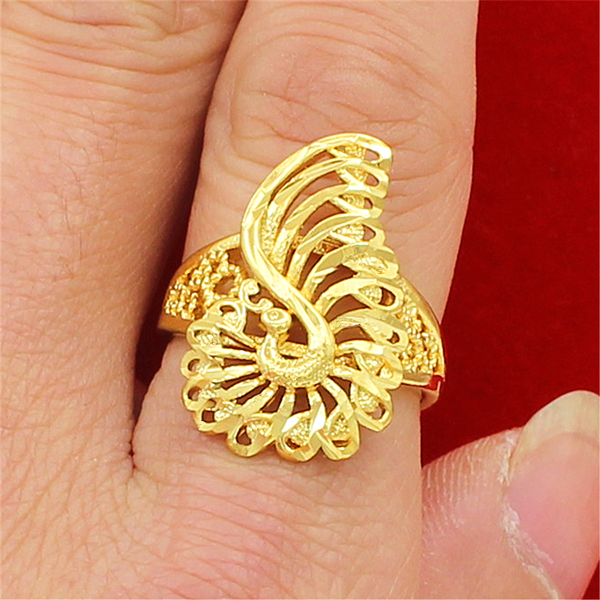Việt Nam Shajin 99924k nhẫn vàng đơn giản nữ đồng tiền cô dâu kết hôn không phai vàng phượng vàng nhẫn cặp pnj