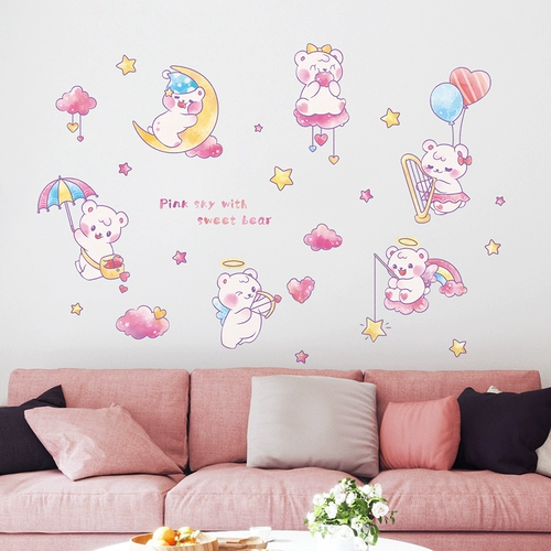 Детские наклейки на стену, наклейка, с медвежатами