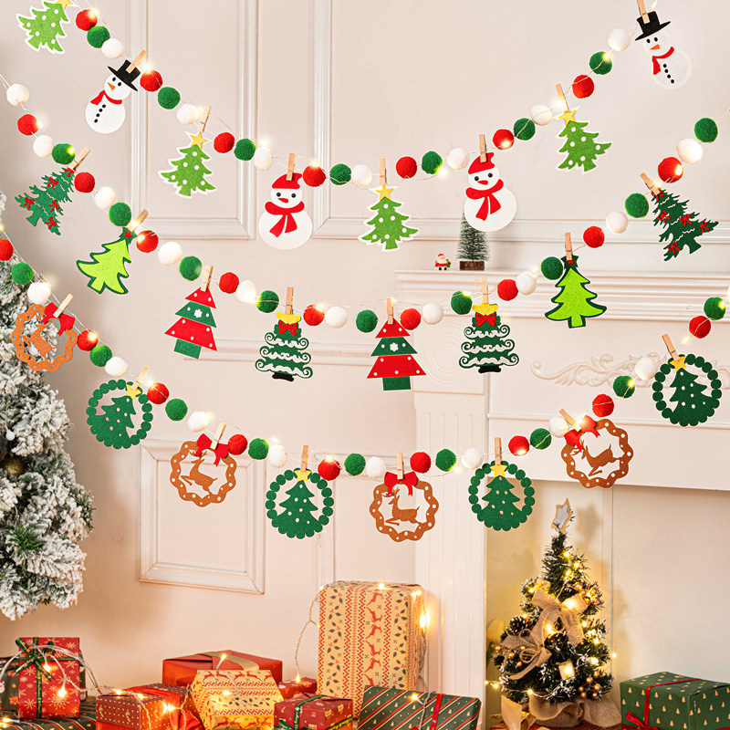 Christmas Lara Flag Blossom Scene Arrangement Hanging Flags Hanging Decorations Atmosphere Small Pendants Hanging Decorations Hung Flags Storefronts Adornment Trees-Taobao