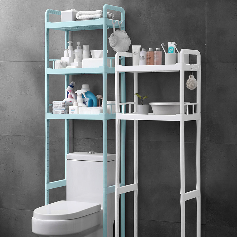 Powder room toilet rack wall-mounted wall toilet bath toilet washbasin rack floor-to-ceiling bathroom storage rack