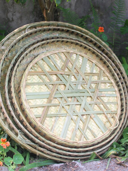 Reinforced Bamboo Woven Dustpan Bamboo Plaque without Holes Handmade Sichuan Large round Dustpan Drying Dry Goods Bamboo Sieve Bamboo Products