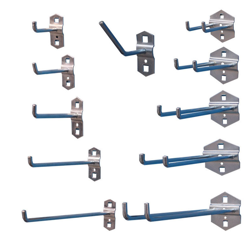 Square hole hole hanging plate multi-functional metal single and double straight hook workbench tool car pendant steel hardware shelf
