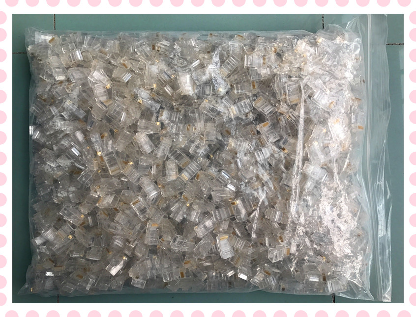 RJ45 Super 5 Type of Internet Crystal Head 8P8C Non-shielded Network Route Crystal Head 1000 Grain Bag Crown