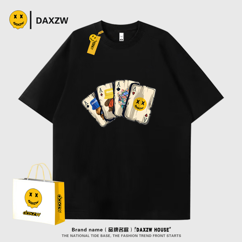 Daxzw Official Collaboration 2026 Round Neck Loose Fit Unisex Couple Versatile Heavyweight Short-Sleeve T-Shirt Trendy Brand Spring/Summer New Arrival Daxzw Official Collaboration 2026 Round Neck Loose Fit Unisex Couple Versatile Heavyweight Short-Sleeve T-Shirt Trendy Brand Spring/Summer New Arrival