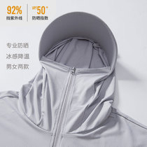 2021 net red summer light and breathable UPF50 skin clothing large brim cover face sunscreen clothes finger buckle jacket female