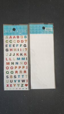 Korean stickers, crystal gel stickers, letter stickers, English letter symbols, fine glitter, old-fashioned stickers