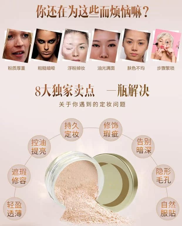 Guetou nhẹ và sáng mật ong phấn trang điểm bột mờ lỏng kiểm soát dầu kéo dài lỗ chân lông che khuyết điểm tươi sáng không thấm nước đích thực - Quyền lực phấn phủ clio
